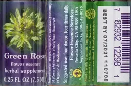 Label for Green Rose Flower Essence