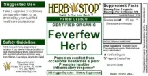 Label for Feverfew Herb
