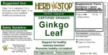 Label for Ginkgo Leaf