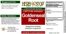 Label for Goldenseal Root