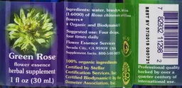 Label for Green Rose Flower Essence