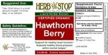 Label for Hawthorn Berry