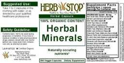 Label for Herbal Minerals