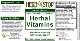 Label for Herbal Vitamins