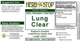 Label for Lung Clear