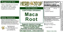 Label for Maca Root