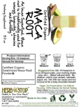 Label for Maca Root