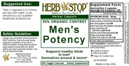 Label for Men's Potency
