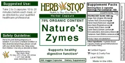 Label for Nature's Zymes