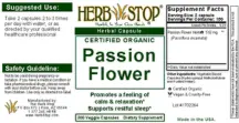 Label for Passion Flower