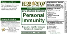 Label for Personal Immunity