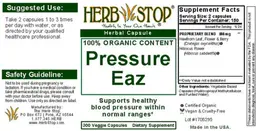 Label for Pressure Eaz