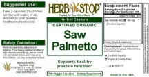 Label for Saw Palmetto