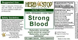 Label for Strong Blood
