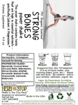 Label for Strong Bones Power Shake