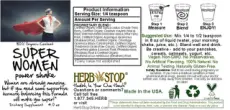 Label for Super Women Power Shake