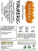 Label for Turmeric