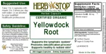 Label for Yellowdock Root