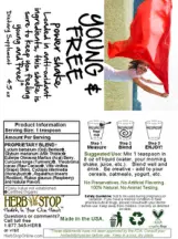 Label for Young & Free Power Shake