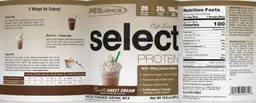 Label for Select Protein Cafe Series Vanilla Sweet Cream
