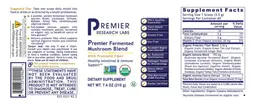 Label for Premier Fermented Mushroom Blend