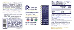 Label for Premier Fermented Turmeric Plus