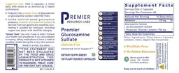 Label for Premier Glucosamine Sulfate