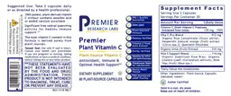 Label for Premier Plant Vitamin C