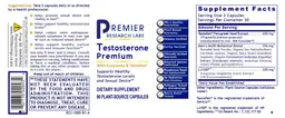 Label for Testosterone Premium