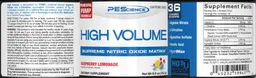 Label for High Volume Raspberry Lemonade