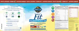 Label for Raw Organic Fit Coffee Flavor