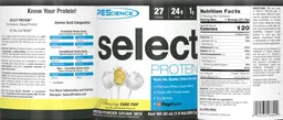 Label for Select Protein Amazing Cake Pop