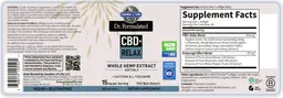 Label for CBD+ Relax Softgels