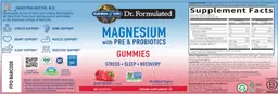 Label for Magnesium with Pre & Probiotics Gummies Raspberry Flavor