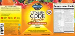 Label for Liquid Multivitamin Formula Orange Mango Flavor