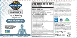 Label for Gas & Bloating Daily Care