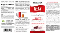 Label for B-12 10,000 mcg Delicious Cherry Flavor