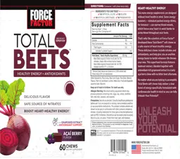 Label for Total Beets Acai Berry Flavor