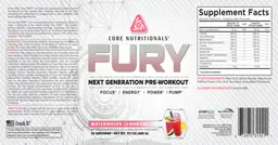 Label for FURY Watermelon Lemonade