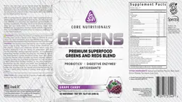 Label for GREENS Grape Candy