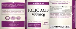 Label for Folic Acid 400 mcg