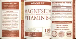 Label for Magnesium and Vitamin B-6