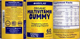 Label for Organic Multivitamin Gummy for Children 2+