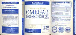 Label for Omega-3 Fish Oil 2,000 mg