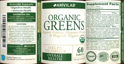 Label for Organic Greens