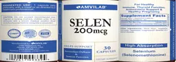 Label for Selen 200 mcg