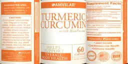 Label for Turmeric Curcumin with BioPerine