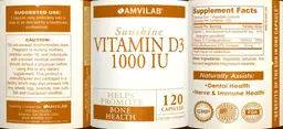 Label for Vitamin D3 1000 IU