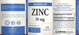Label for Zinc 50 mg