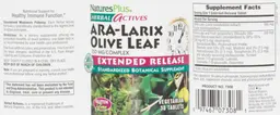 Label for Ara-Larix Olive Leaf 750 mg